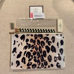 Kate Spade Leopard Pencil Pouch with tags